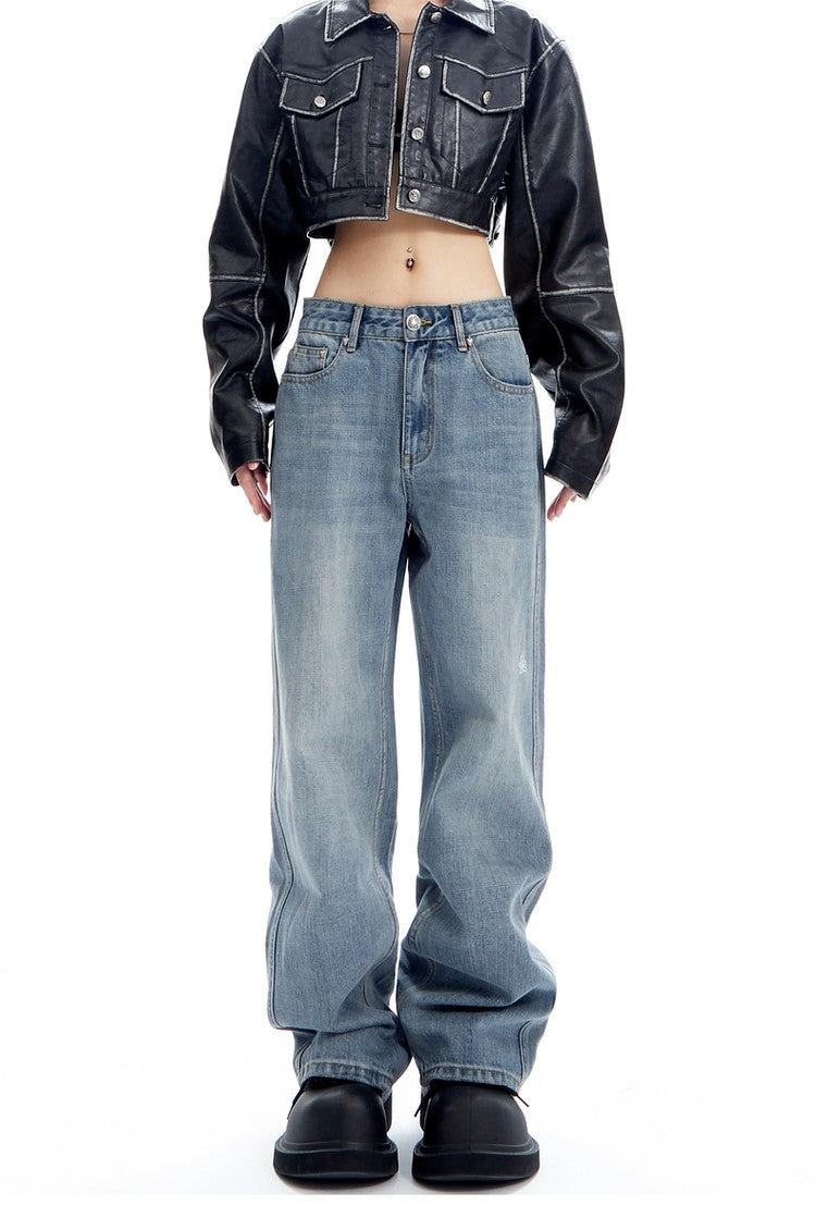 Relaxed Straight Leg Jeans