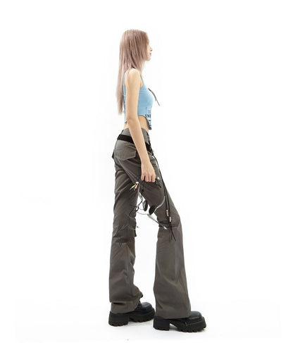 Slim Flared Cargo Pants