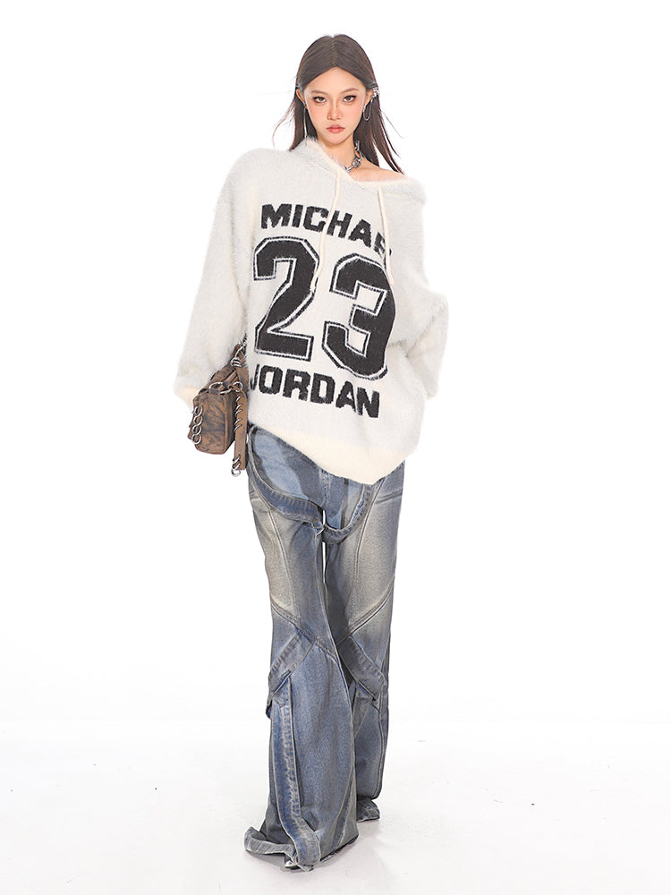 Deconstructed Strappy Denim Trousers