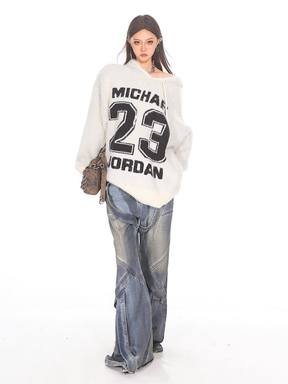 Deconstructed Strappy Denim Trousers