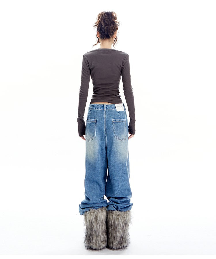 Studded Pleated Jeans