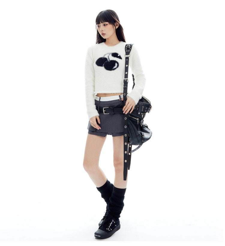 Cherry Plush Cropped Sweater