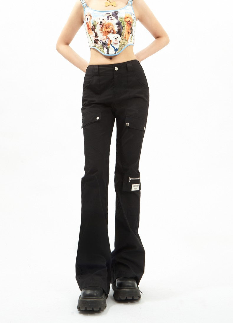 Slim Flared Cargo Pants