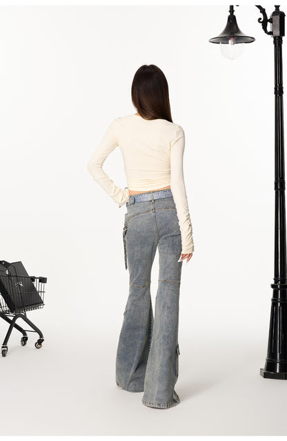 Flared Cargo Jeans