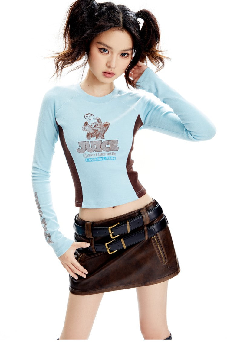 Paneled Long Sleeve Top