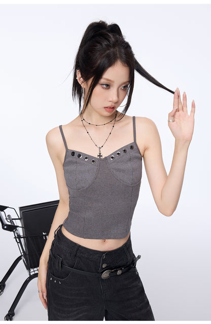 Ribbed Eyelet Cami