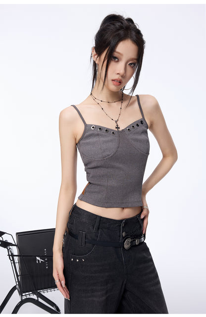 Ribbed Eyelet Cami