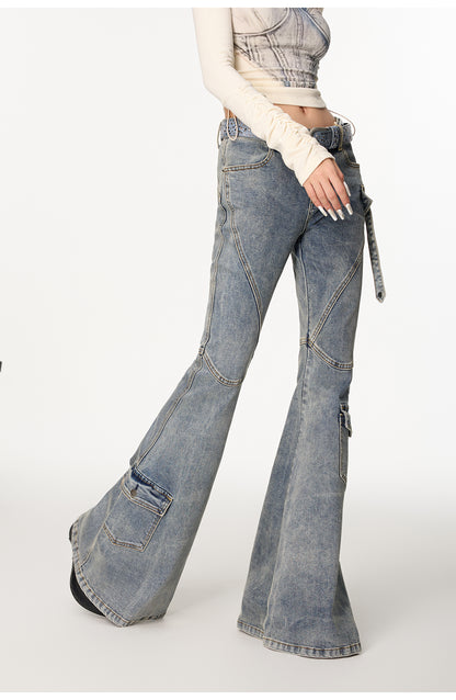 Flared Cargo Jeans