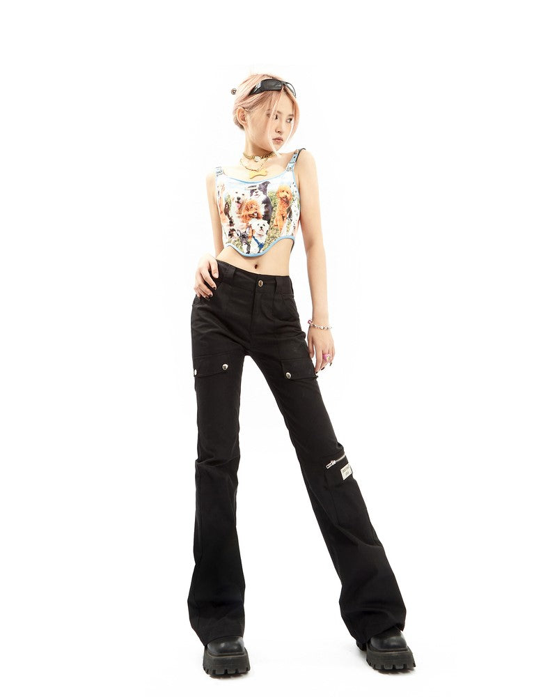 Slim Flared Cargo Pants