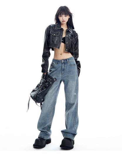 Relaxed Straight Leg Jeans