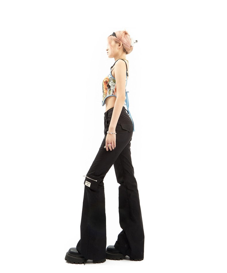 Slim Flared Cargo Pants