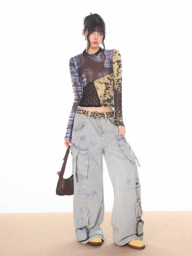 baggy oversized wide leg cargo jeans