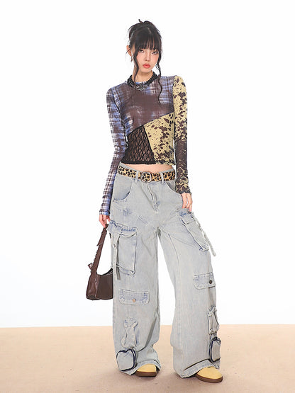 baggy oversized wide leg cargo jeans