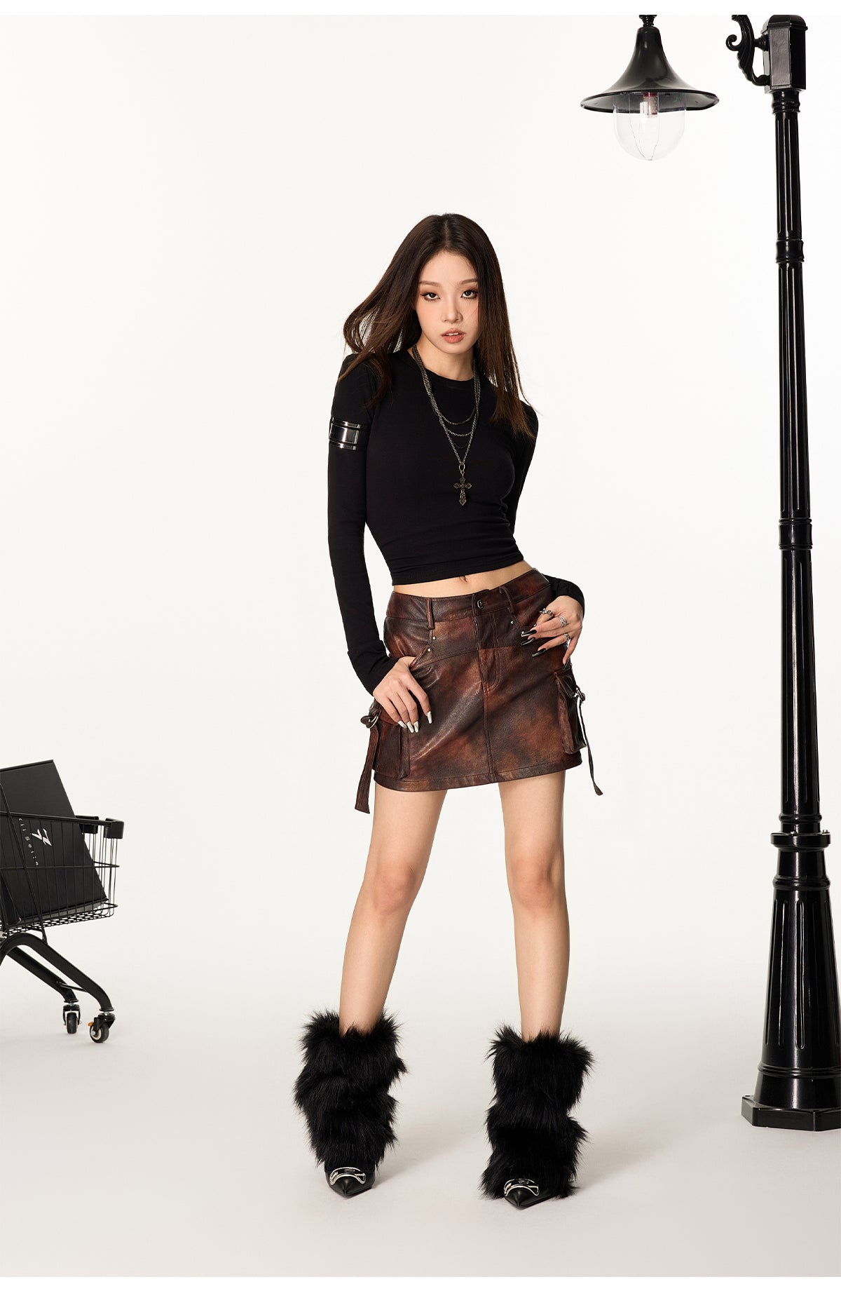 Rustic VIntage Faux Leather Skirt