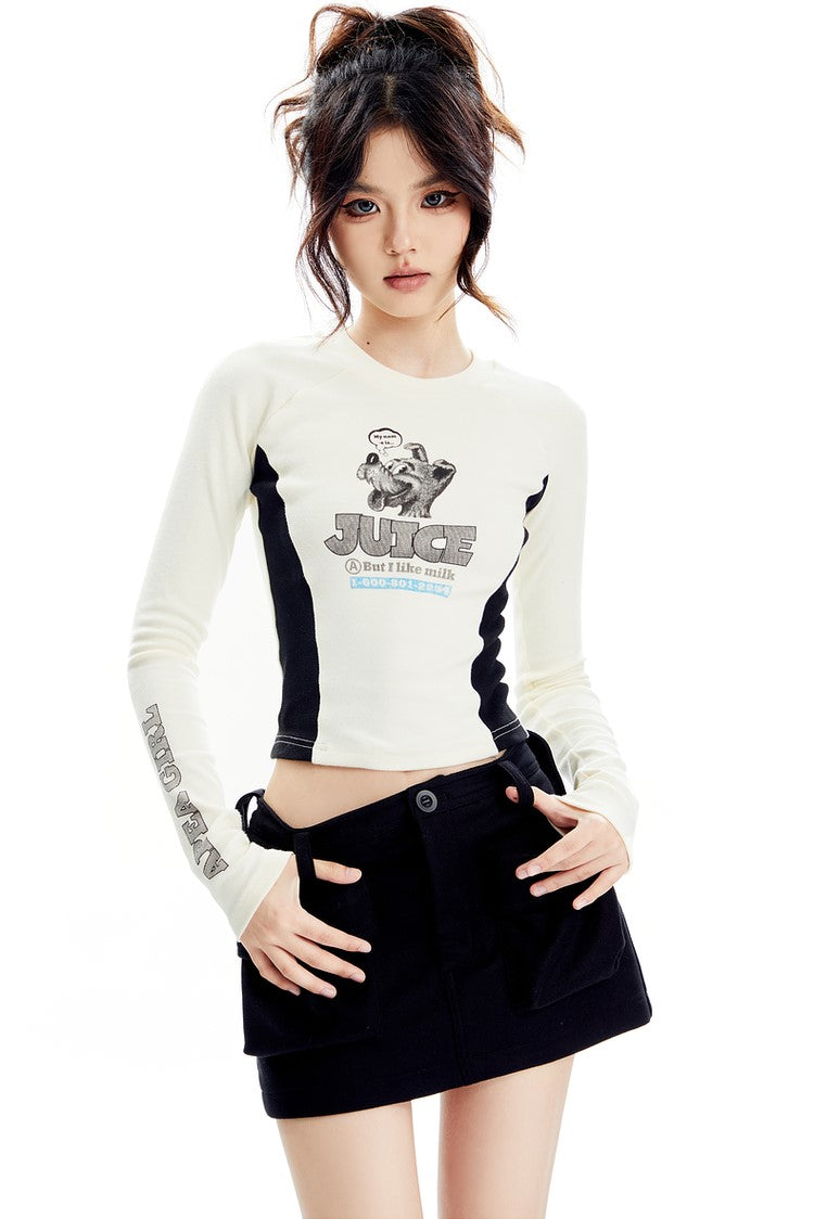 Paneled Long Sleeve Top