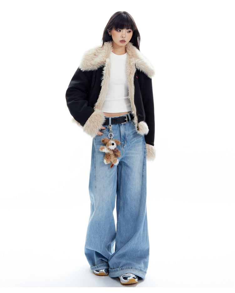 Fur Trimmed Biker Jacket