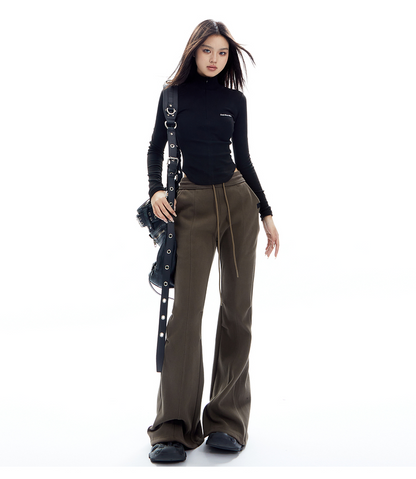 High Neck Half Zip Long Sleeve Top