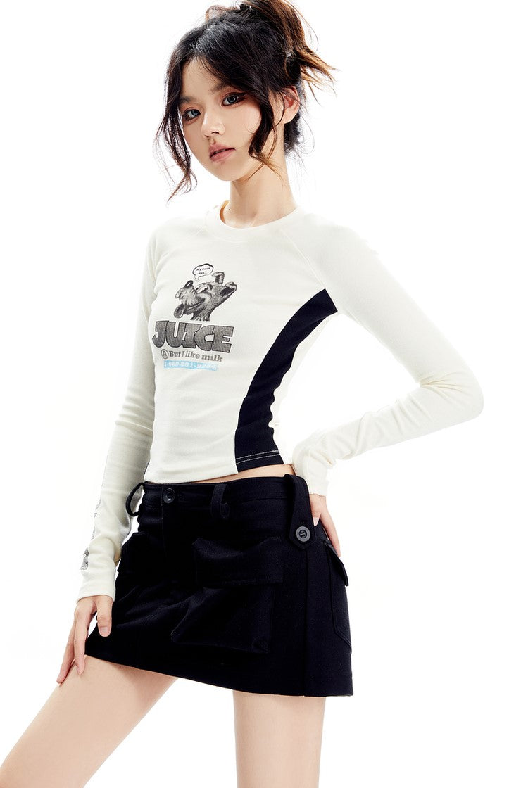 Paneled Long Sleeve Top