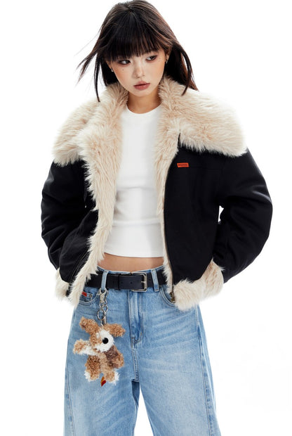Fur Trimmed Biker Jacket