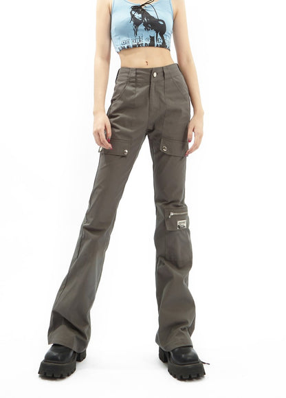 Slim Flared Cargo Pants