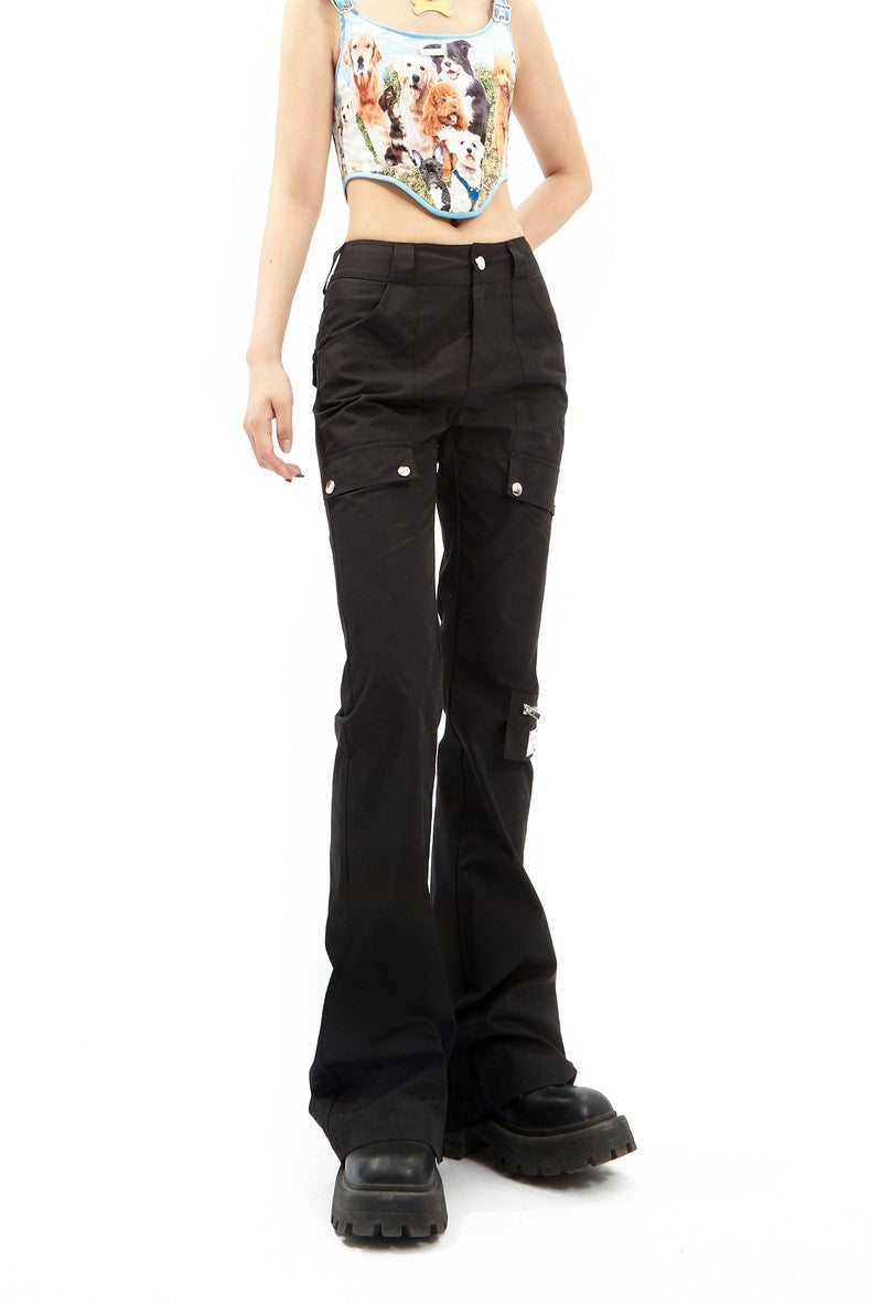 Slim Flared Cargo Pants