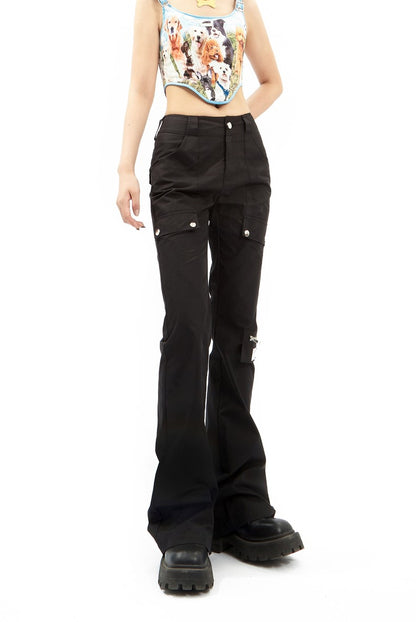 Slim Flared Cargo Pants