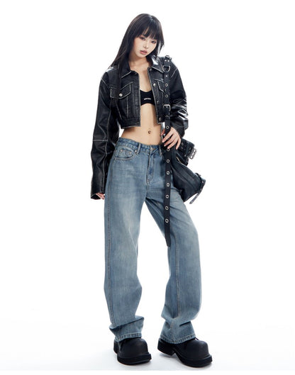 Relaxed Straight Leg Jeans