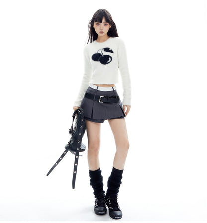 Cherry Plush Cropped Sweater