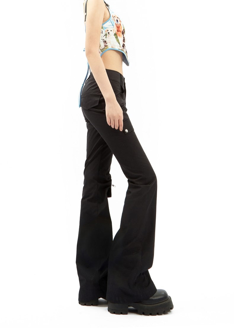 Slim Flared Cargo Pants