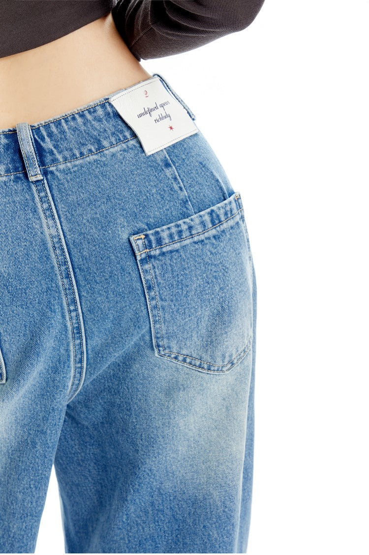 Studded Pleated Jeans