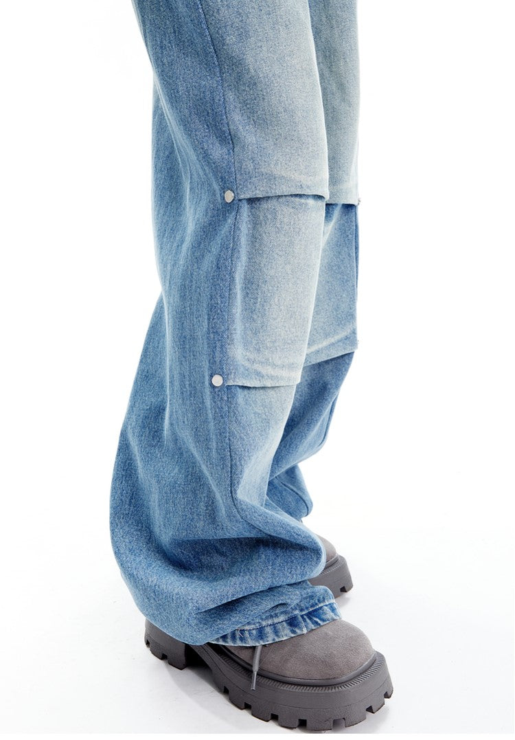 Studded Pleated Jeans