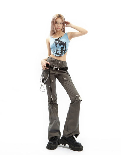 Slim Flared Cargo Pants