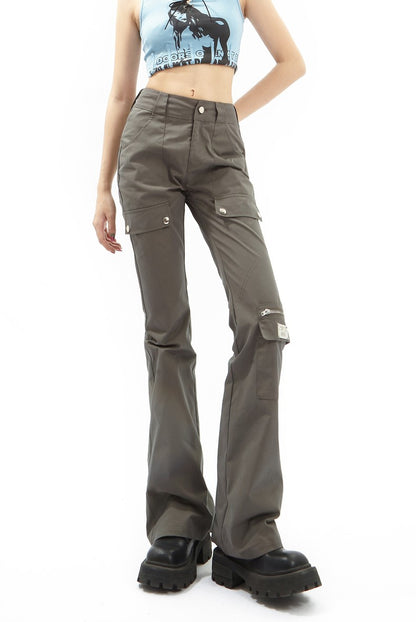 Slim Flared Cargo Pants