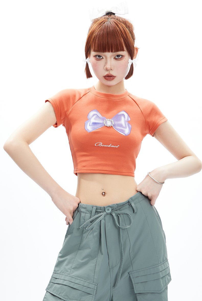 Bow Cropped Baby Tee