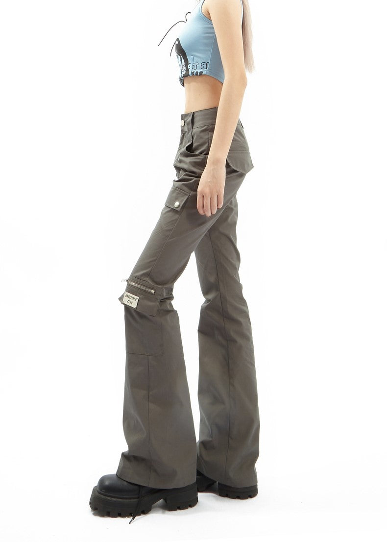 Slim Flared Cargo Pants