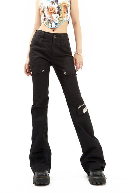 Slim Flared Cargo Pants