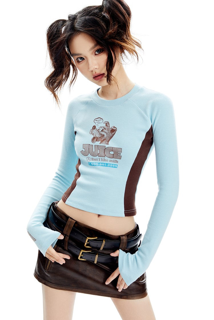 Paneled Long Sleeve Top