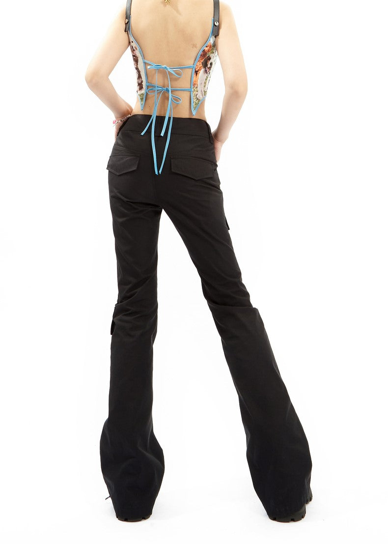 Slim Flared Cargo Pants