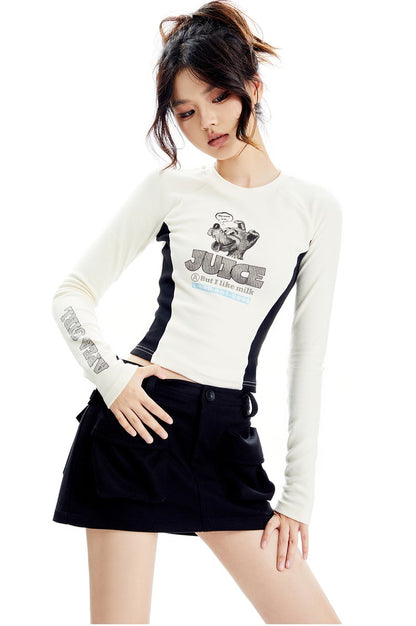 Paneled Long Sleeve Top