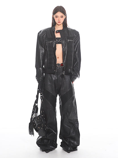 Faux Leather Moto Pants