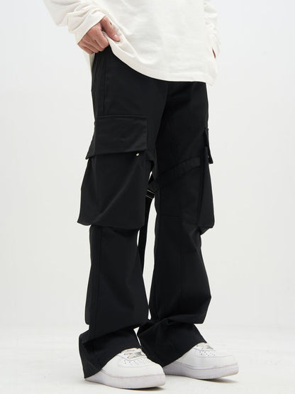 Black Cargo Strap Pants