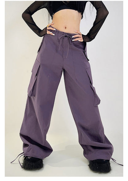 Purple Baggy Cargo Pants