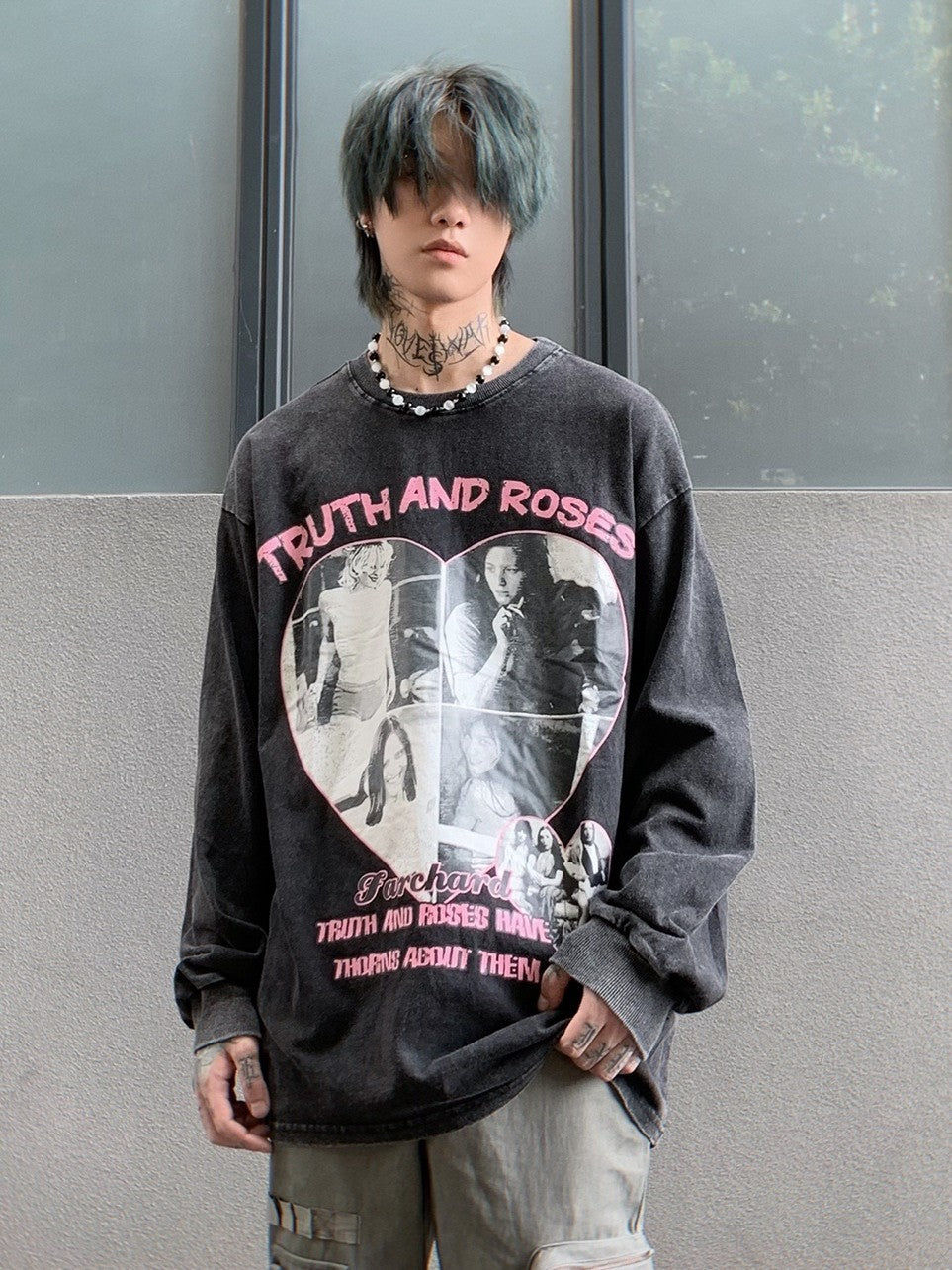 Truth And Roses Vintage Washed Long Sleeve Top
