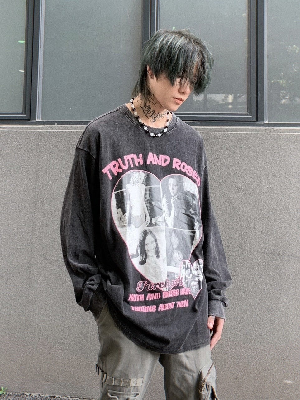 Truth And Roses Vintage Washed Long Sleeve Top