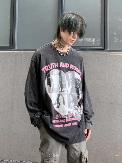 Truth And Roses Vintage Washed Long Sleeve Top