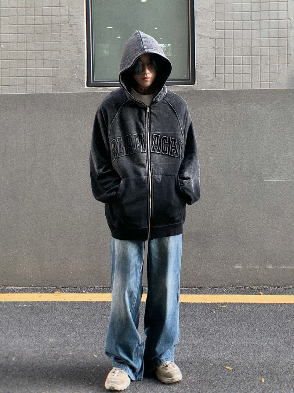 Faded Gradient Washed Hoodie