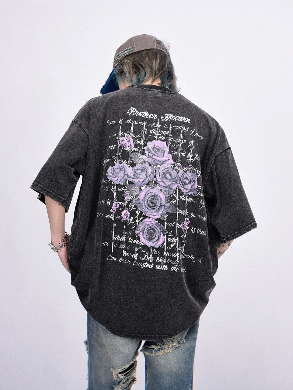 Rose Cross Graphic T-Shirt