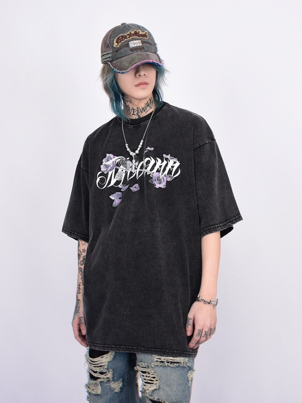Rose Cross Graphic T-Shirt