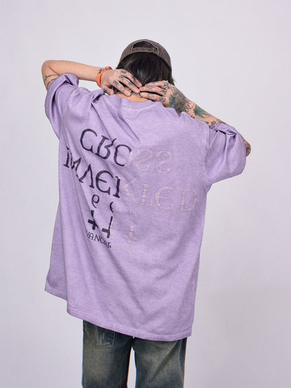 Goth Streetwear Inverted Cross Graphic T-Shirt