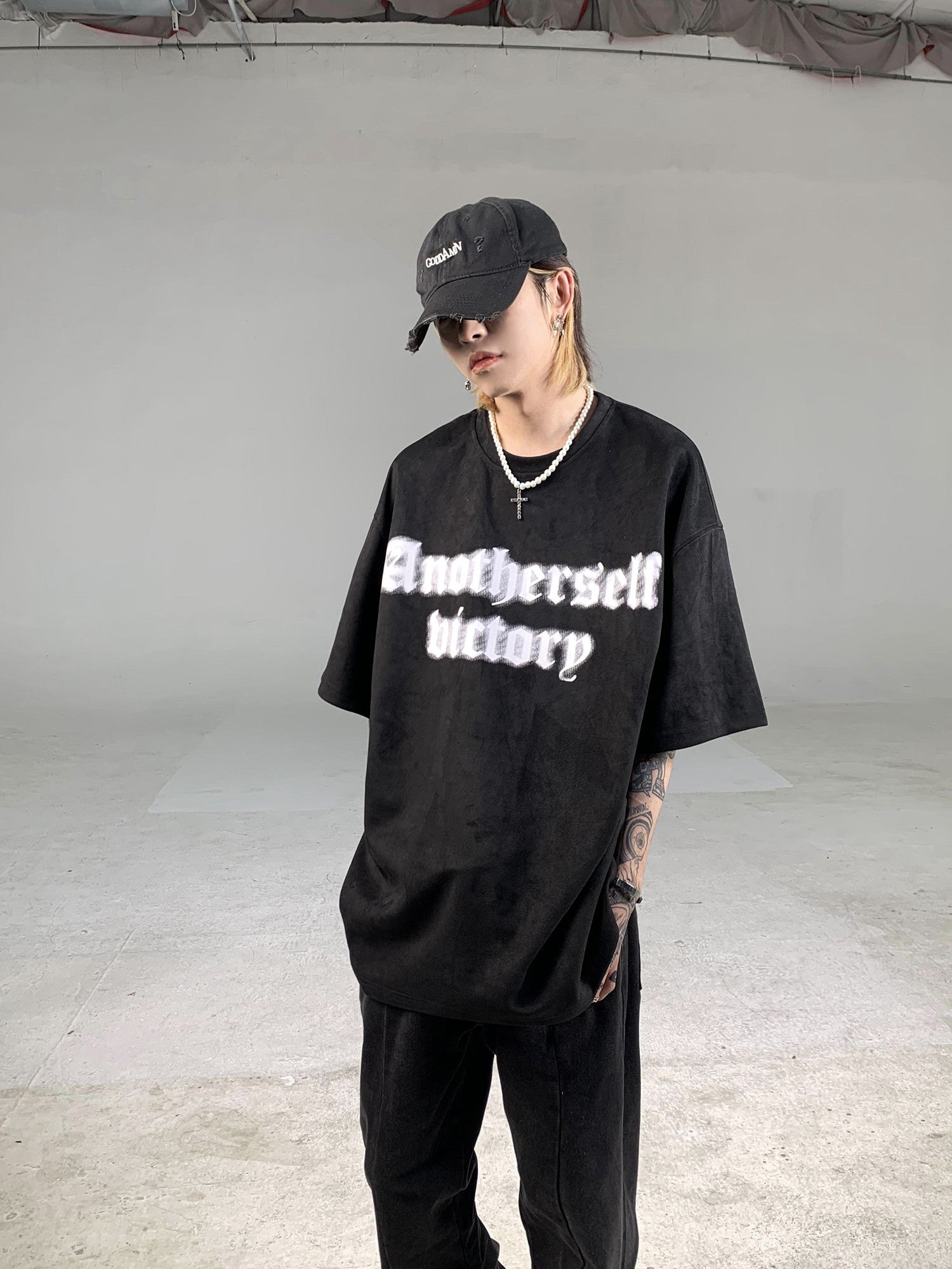 Goth Streetwear Another Self Victory Sueded T-Shirt